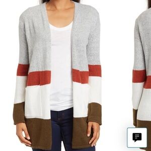 Womens colorblock striped cardigan Nordstrom Rack NWT